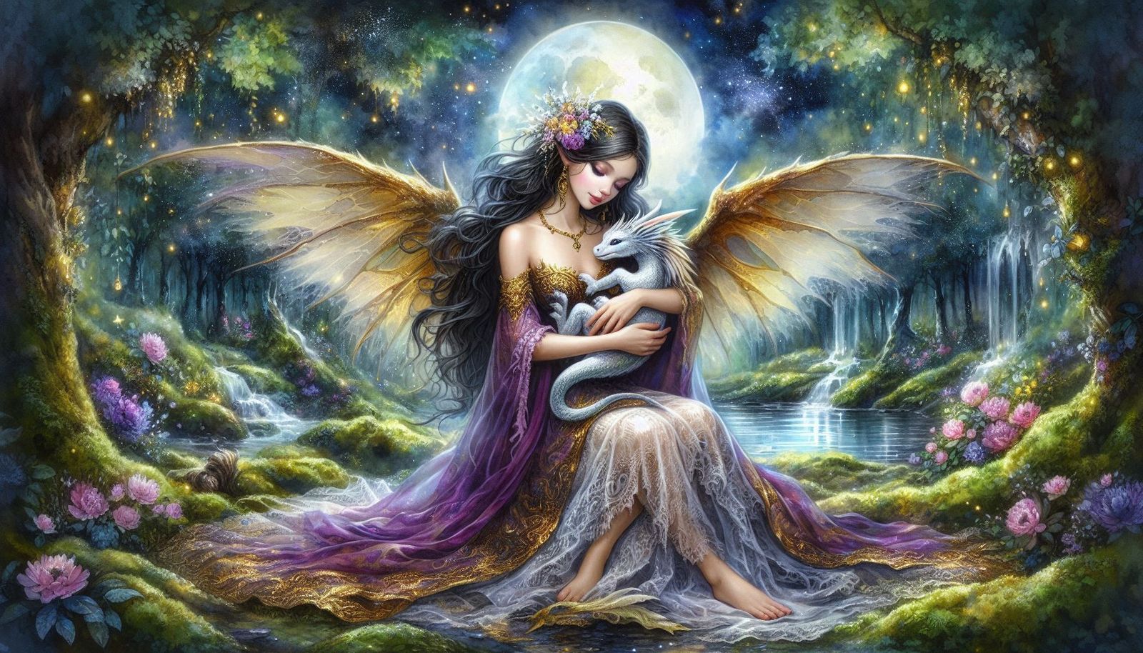 Fairy with dragon.