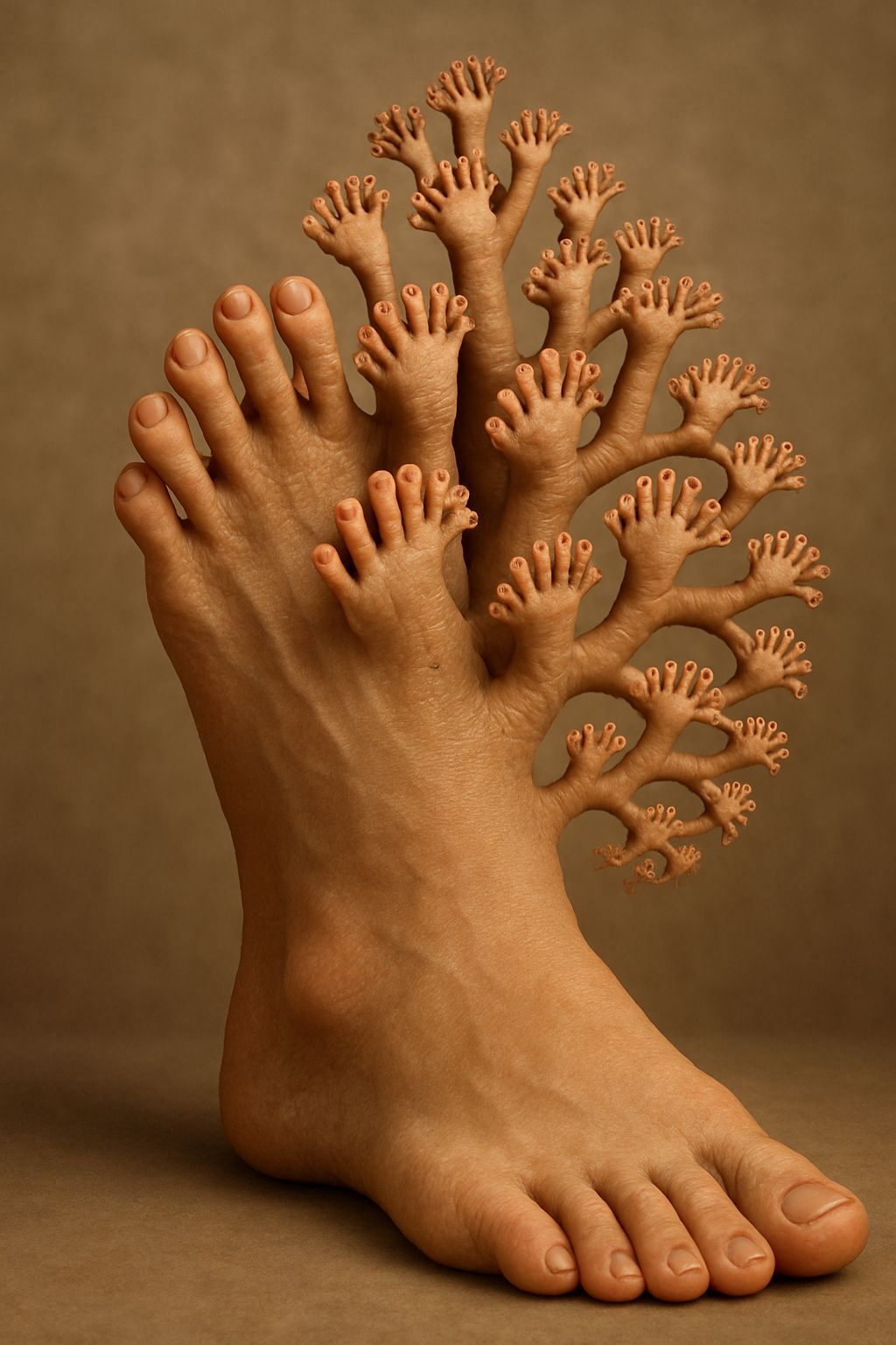 Fractal Foot Cascade: A Surreal Visual