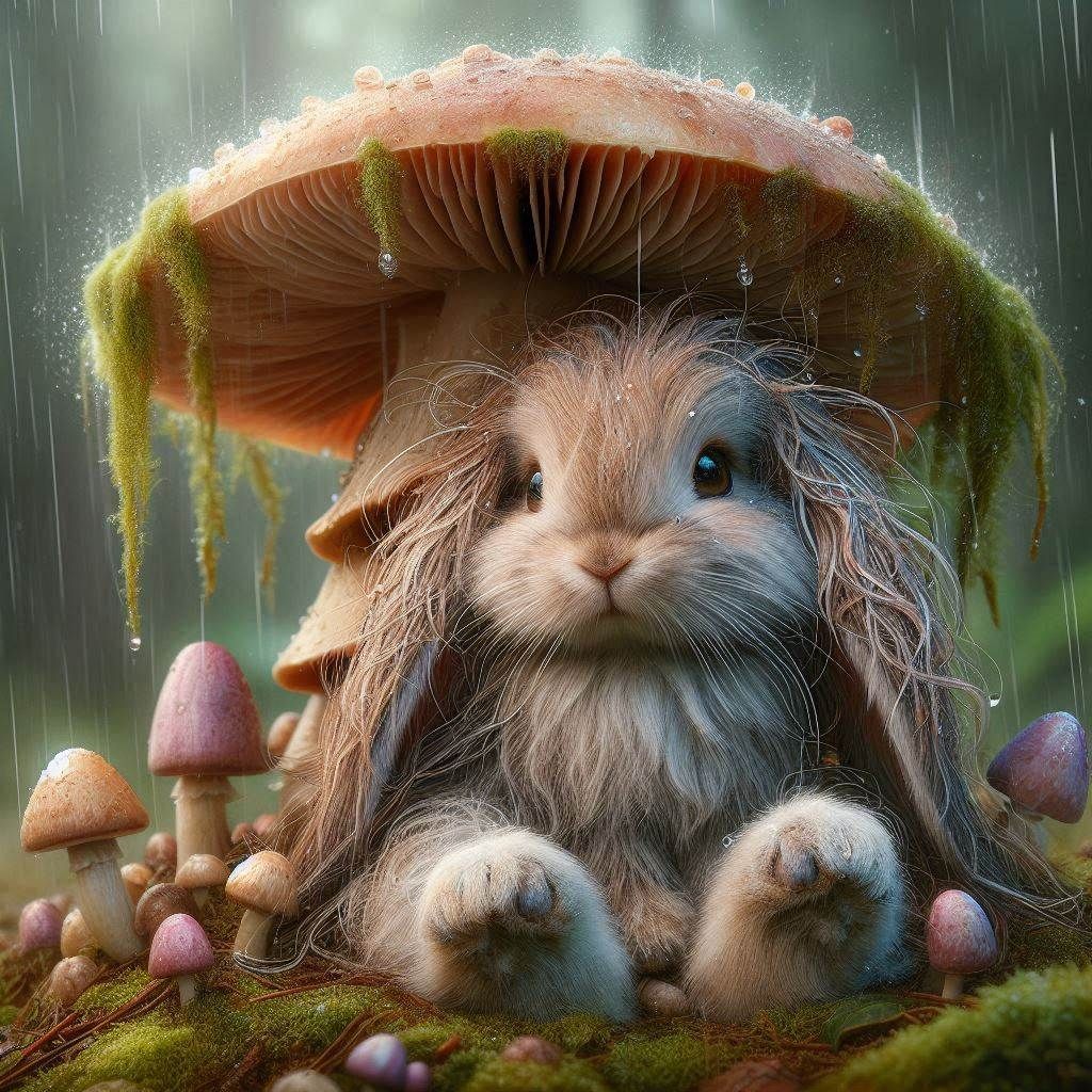 Rainy day Bunny  by @Superbear