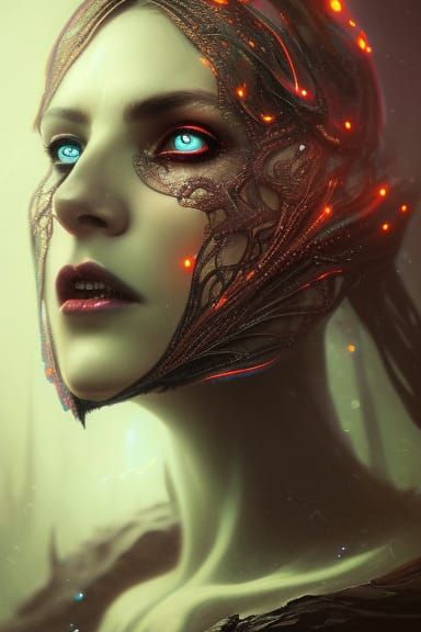 Detailed rich dark fantasy concept art by Greg Rutkowski, Be...