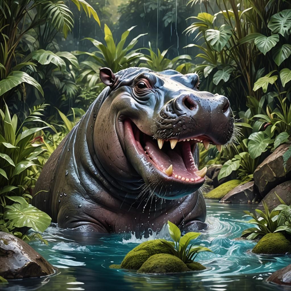Laughing Hippopotamus for fun  by @Mzeksman 