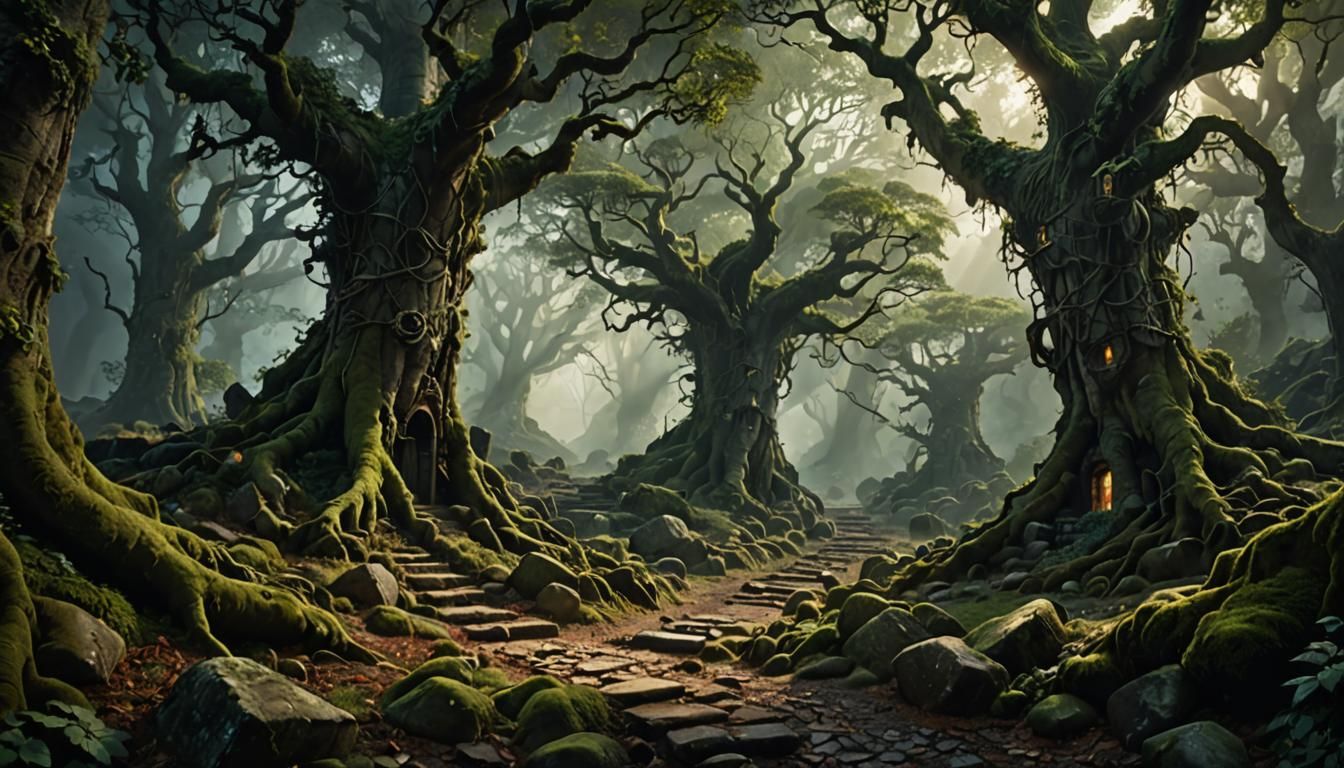Ancient Enchanted Forest Path