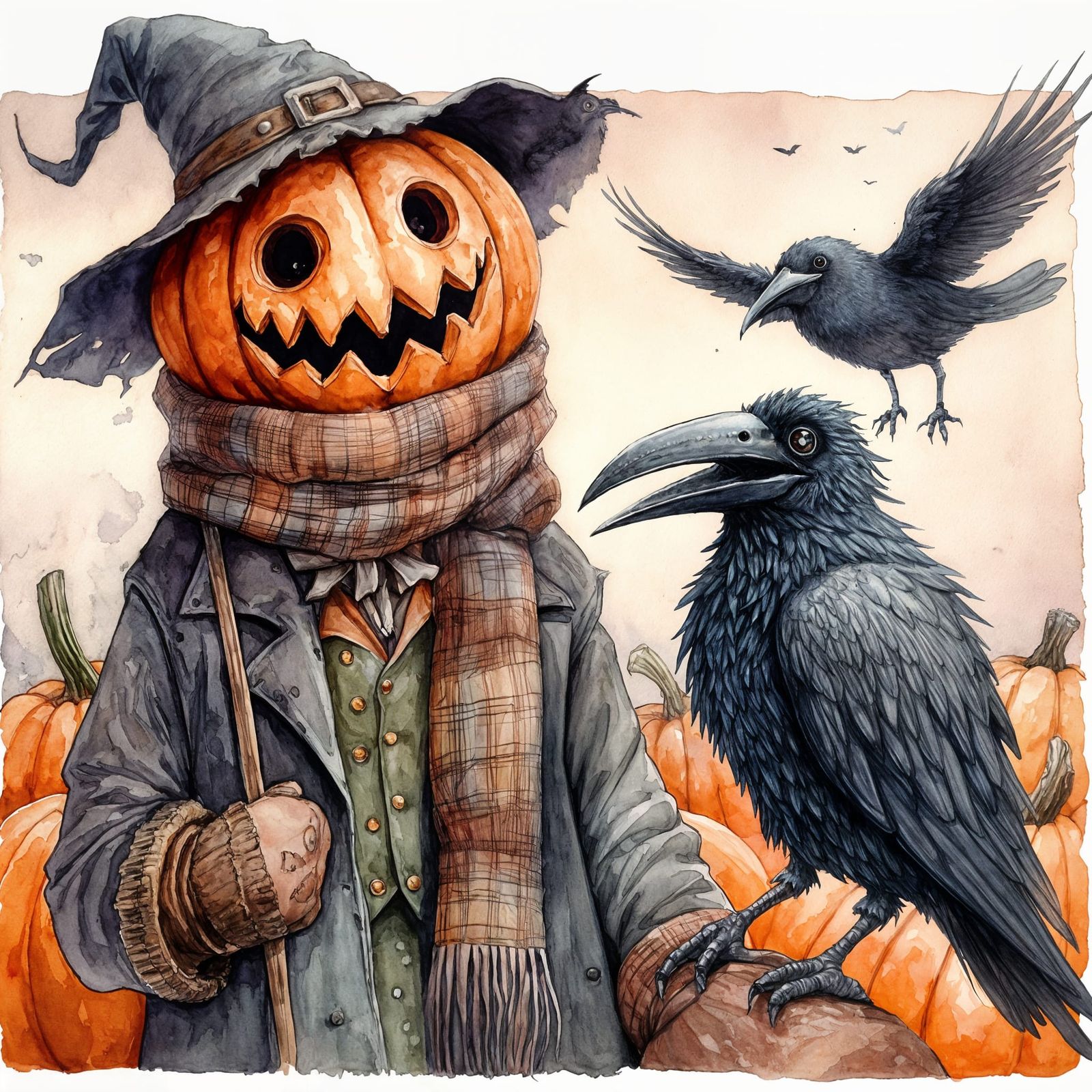 Merv the pumpkinhead and Raven Matthew from Neil Gaiman stor...