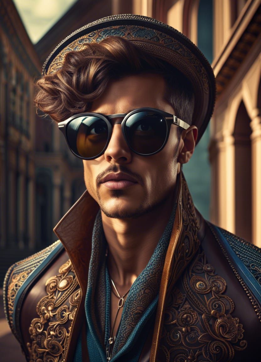 Hipster Young Man in Sunglasses  by @MelanieL