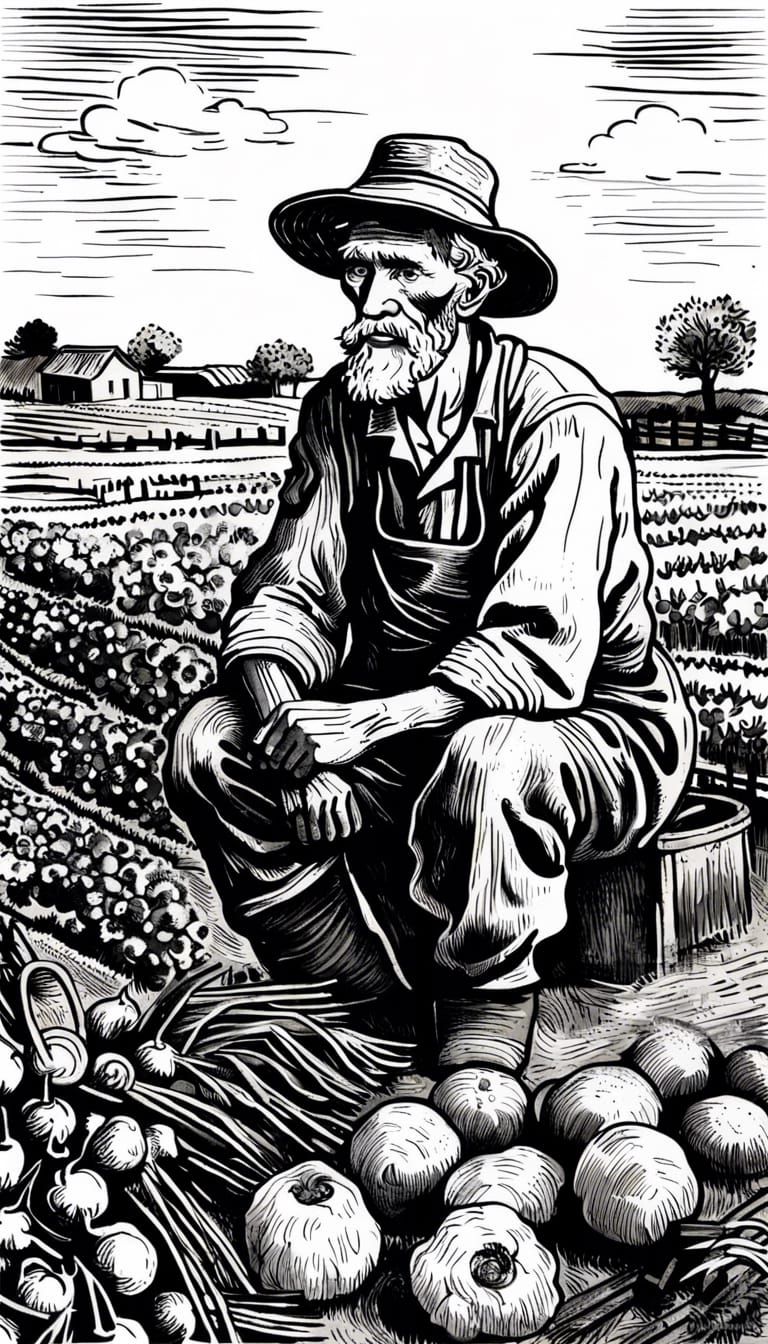 "Harvesting Life's Bounty"- Farmer  by @Heralyn