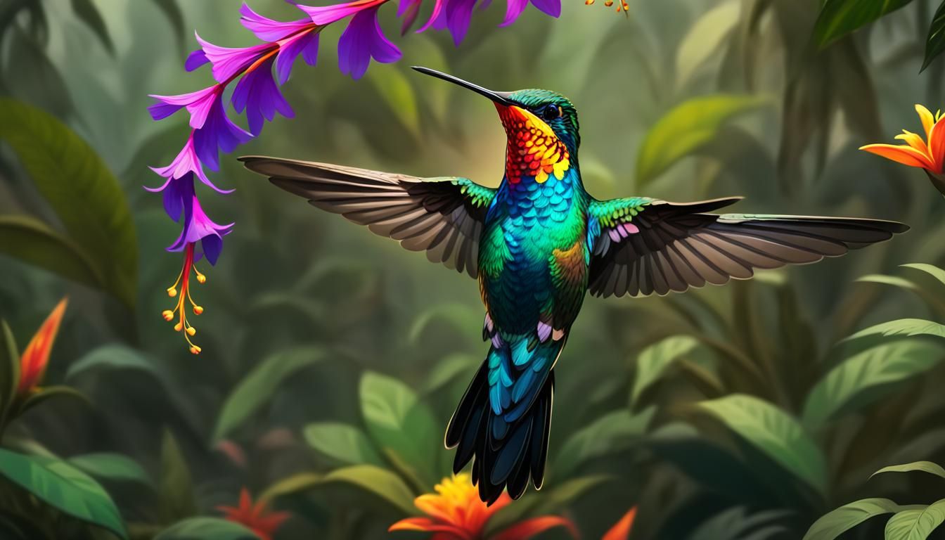 Fiery Throated Hummingbird