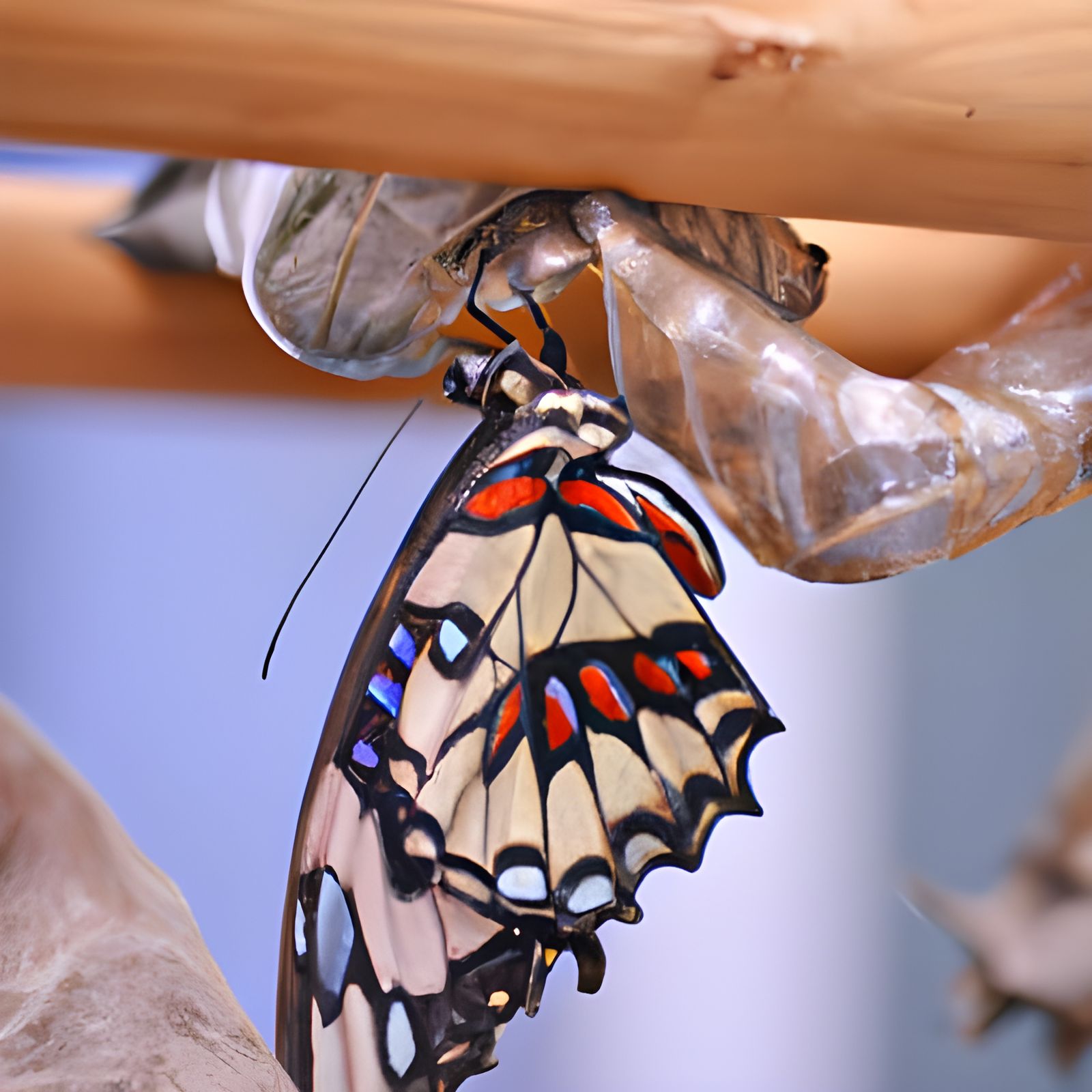 A butterfly escaping it's cocoon AI Generated Artwork NightCafe Creator