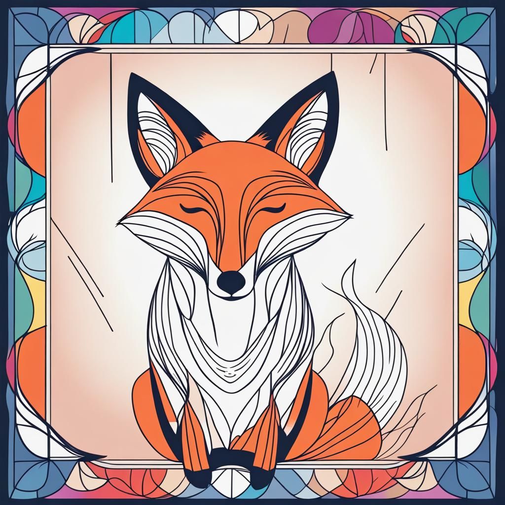 Fox in line art