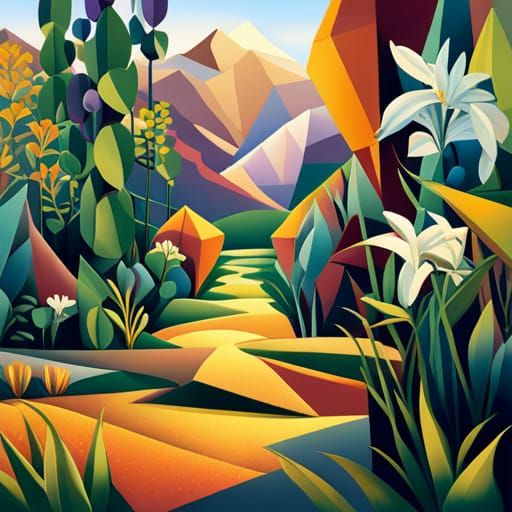 meadow of orchids, lilies and irises