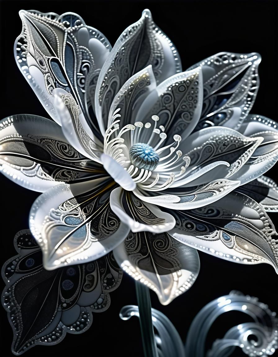 Flower in various shades of gray