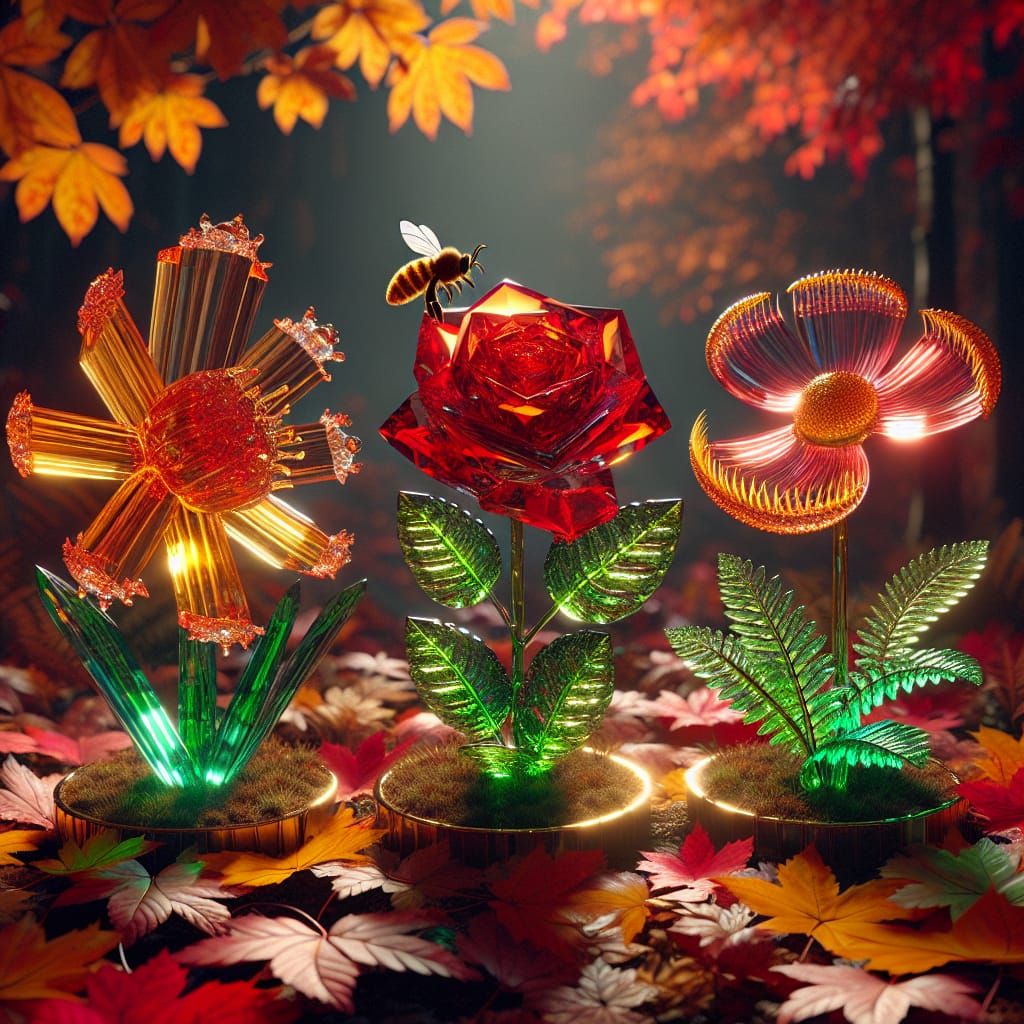 Crystal flowers for an autumn garden.  by @Jeanne
