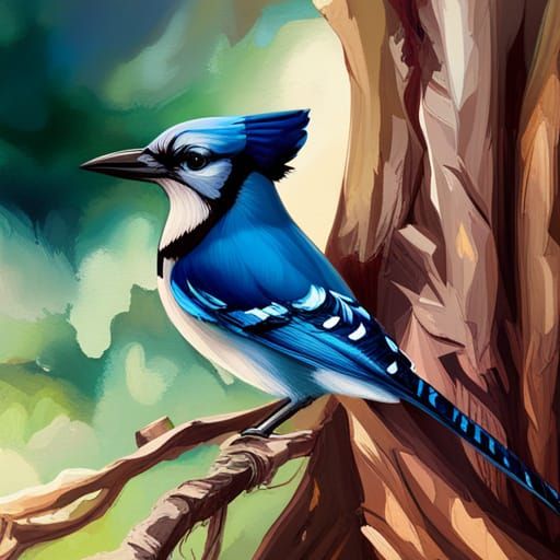 Blue Jay in forest