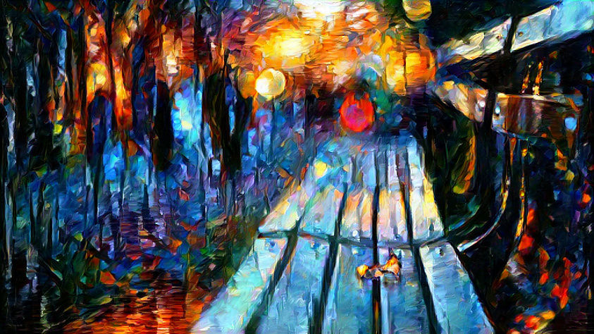 Park Bench on Canvas
