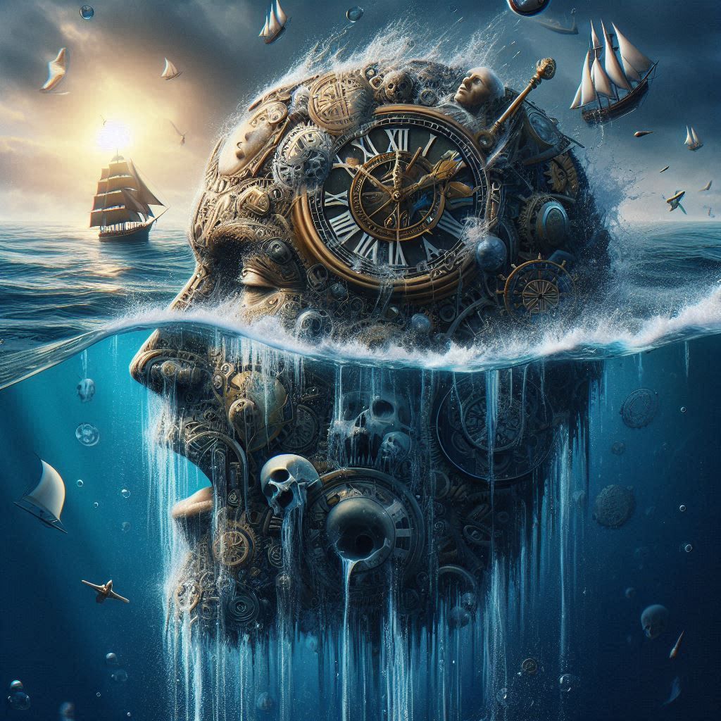 We are swimming on the face of time and all else has drowned, is drowning, or will drown