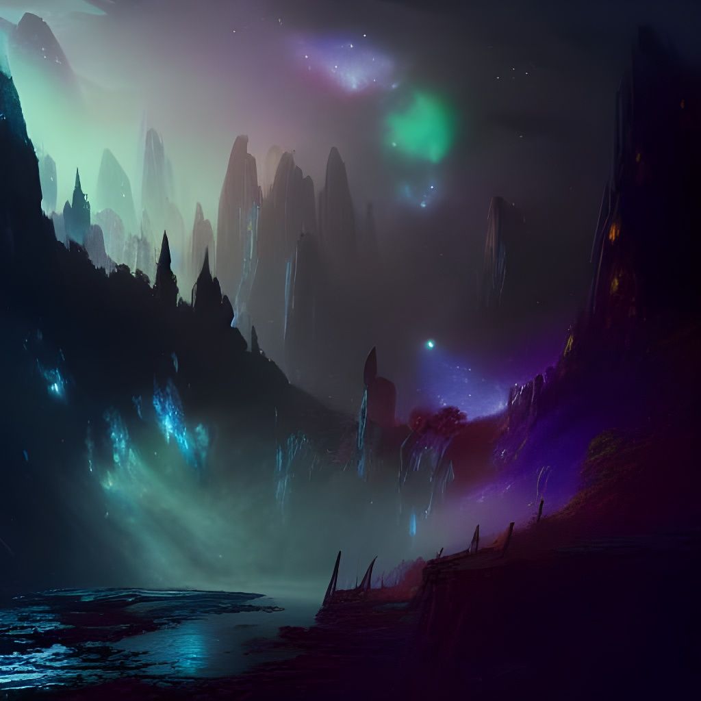 Galaxy waterfall - AI Generated Artwork - NightCafe Creator