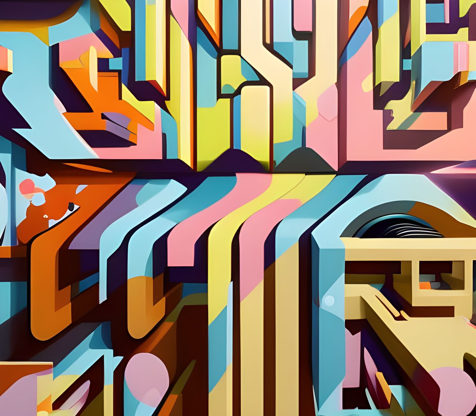 Geometric abstract urban art 21feb23