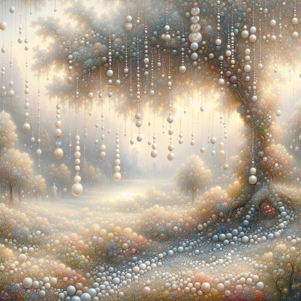 Pearls of water hang on the branches, waiting for Mother Ear...