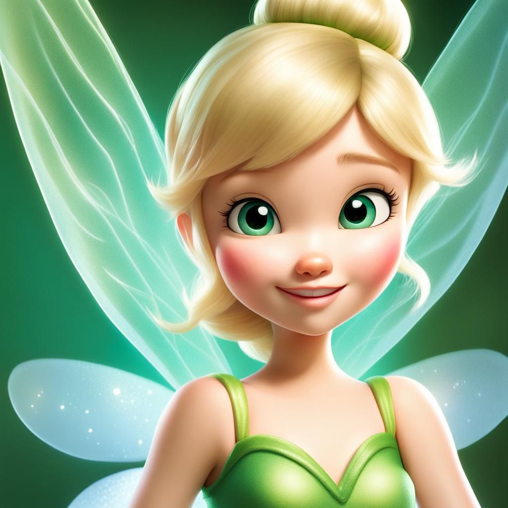 Disney Pixar Style, Disney character Tinkerbell, tiny and charming ...