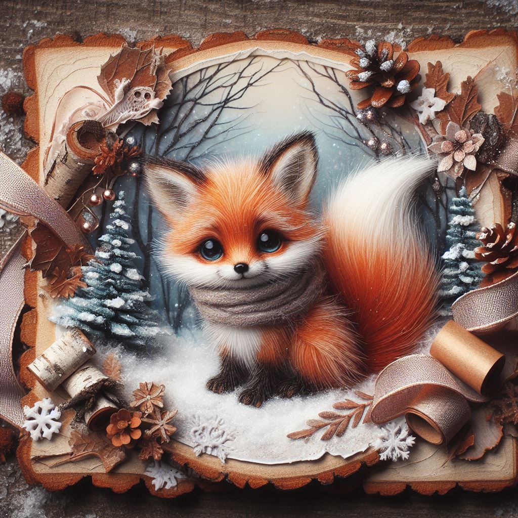 Winter Fox - Mixed Media