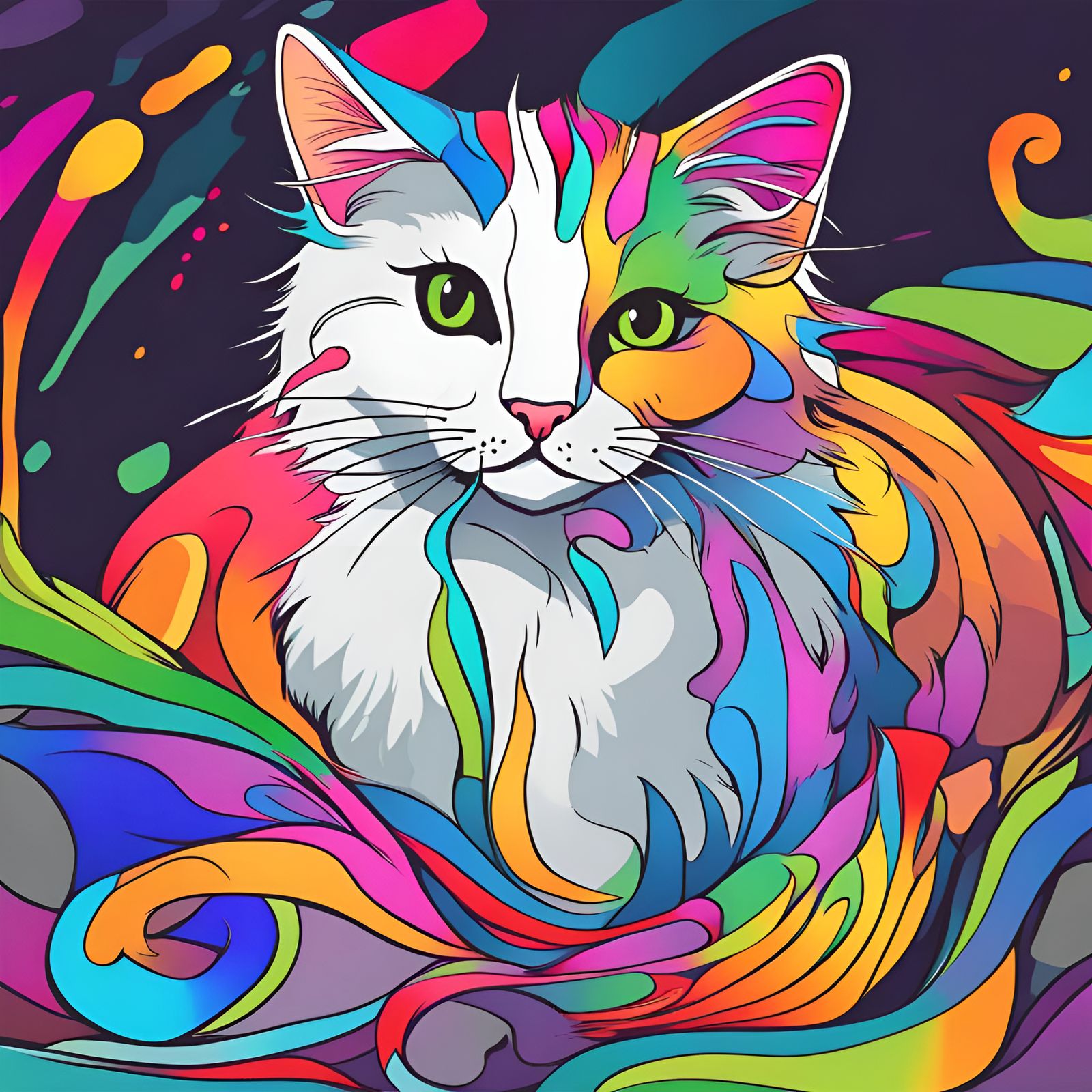 cat colorfull