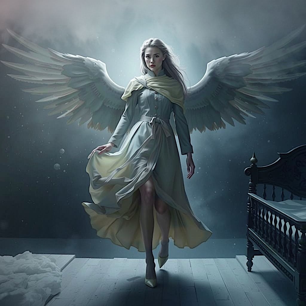 Beyond the mist, an Angel appears, bringing solace to weary ...