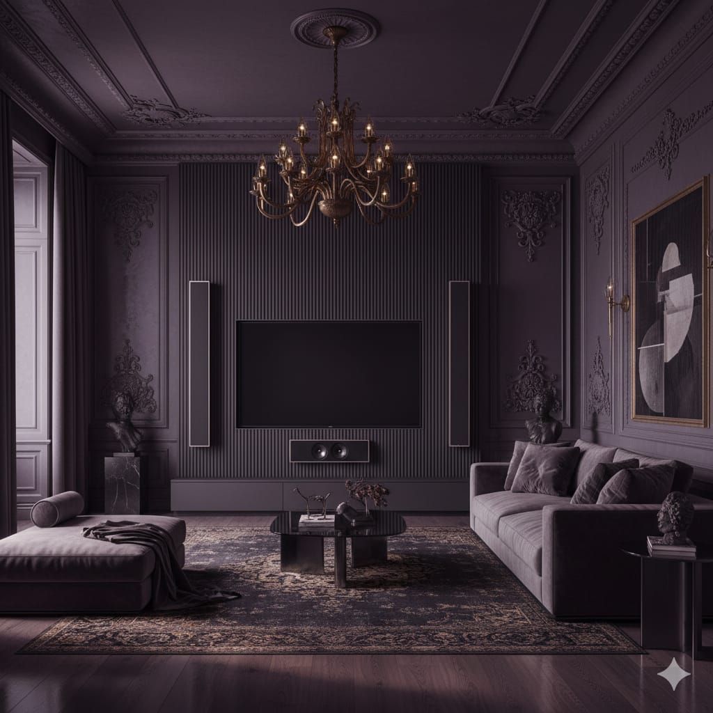 Neo-classical living room interior
