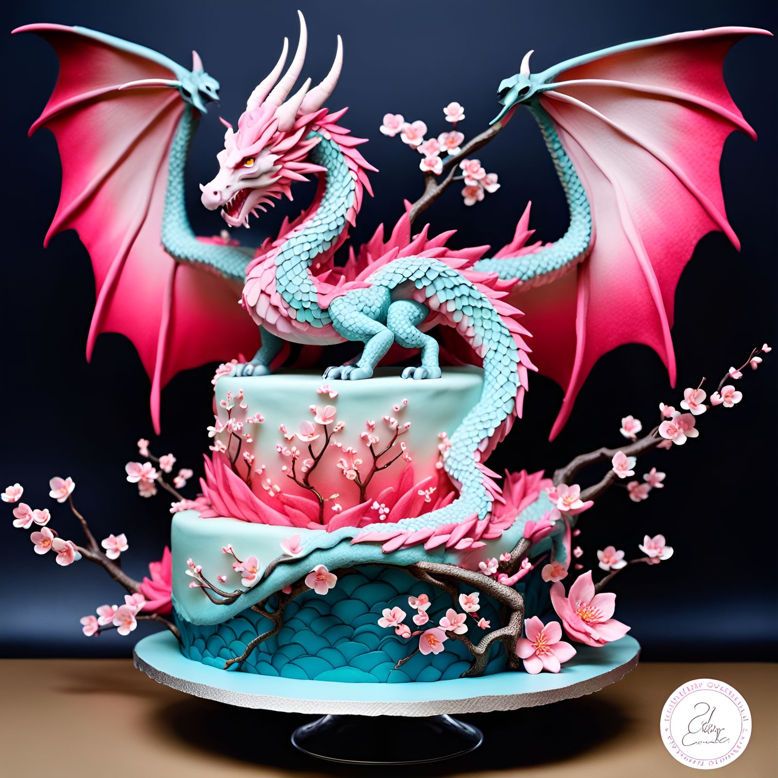 Cherry Blossom Dragon Cake.  by @Masterplayer