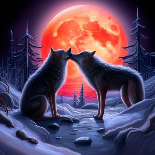 Magic Vampire and werewolf love story four AI Generated Artwork