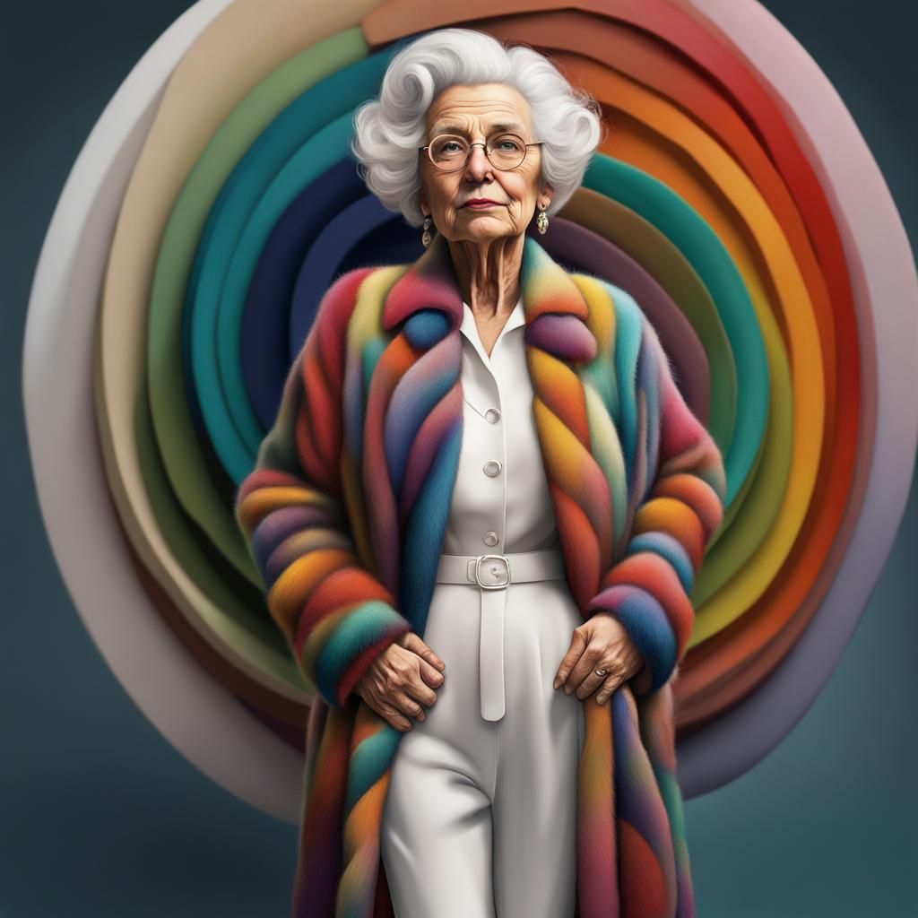 Mujer de cuerpo entero de 90 años con piernas largas y pelo ...
