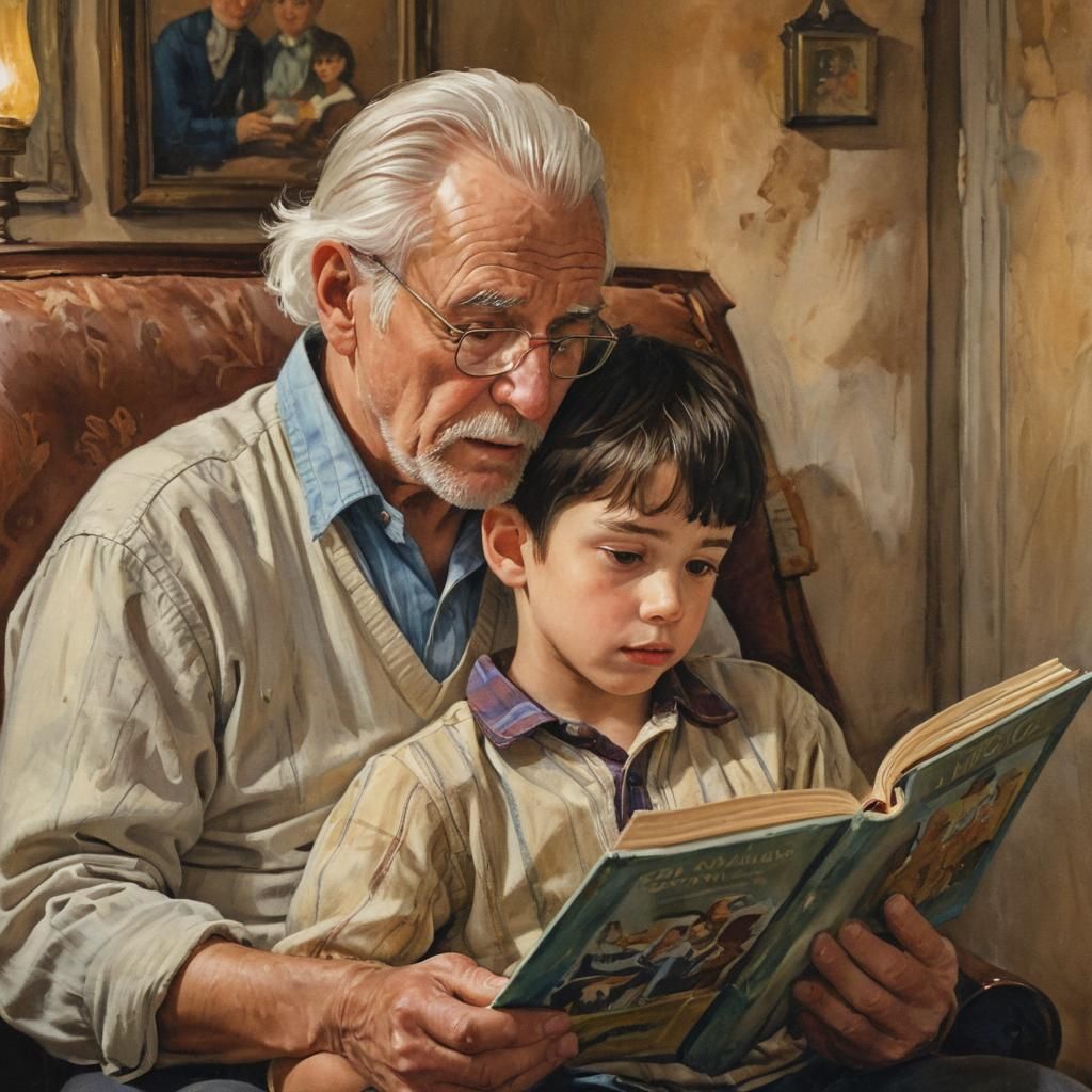 let's read a funny story grandpa  by @Edda