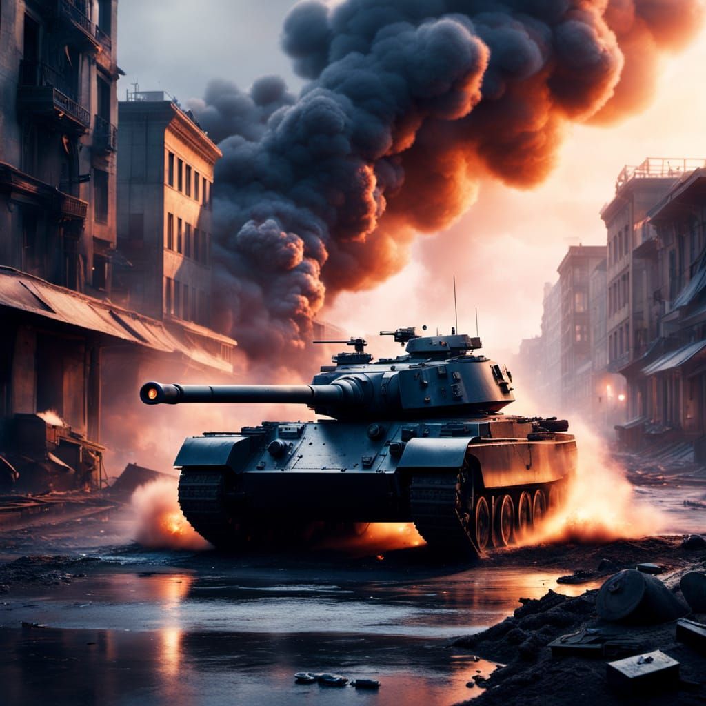 a skeleton riding a tank - Start Image 2