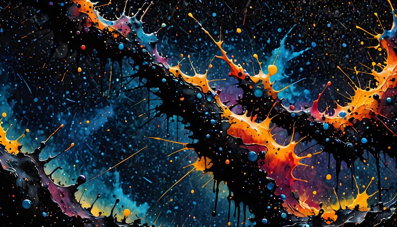 Ink Splatter Sky At Night Art  by @KOSH