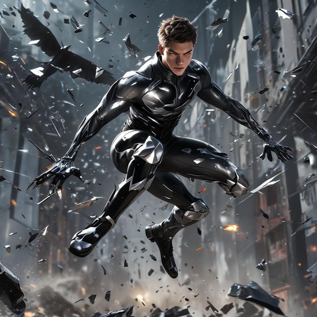 A dynamic scene capturing a young, athletic male agent