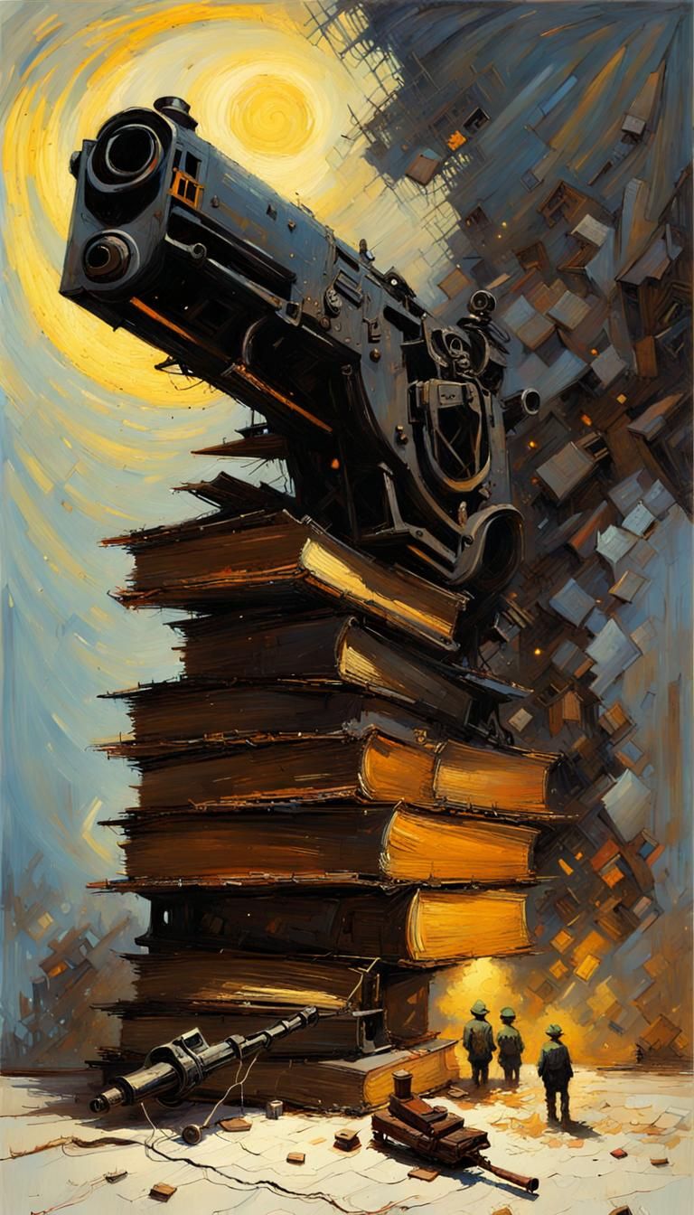 I looked at my gun as the smoke from the burning books rose ...