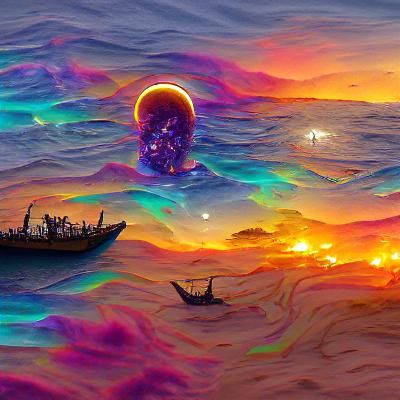 the sun sets down on the african sea