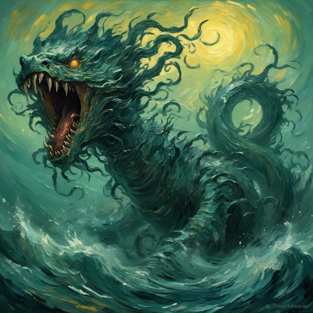 <lora:Van-Mo:1.0> A Stygian wisp creature with long tendril limps and sharp scary teeth, twisted, horror