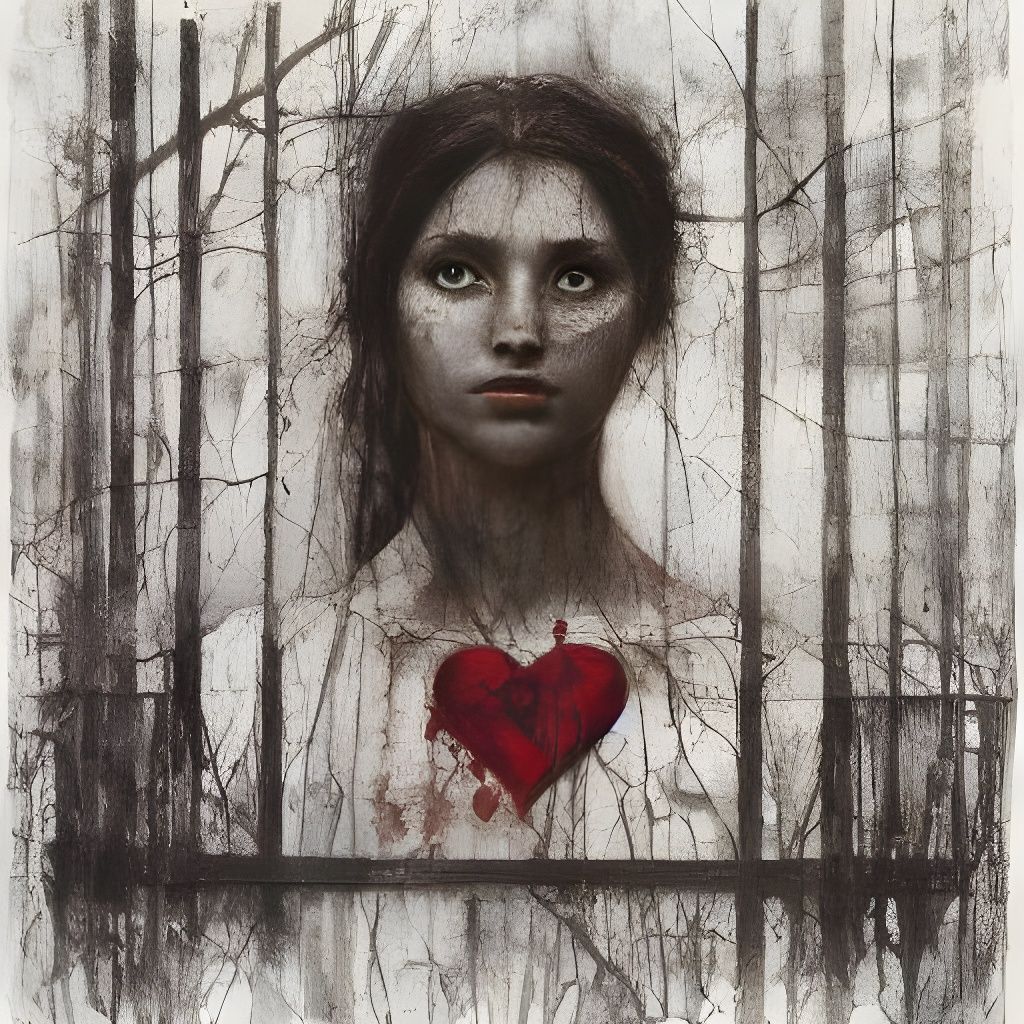 Heart Woman in Pre-Raphaelite Style