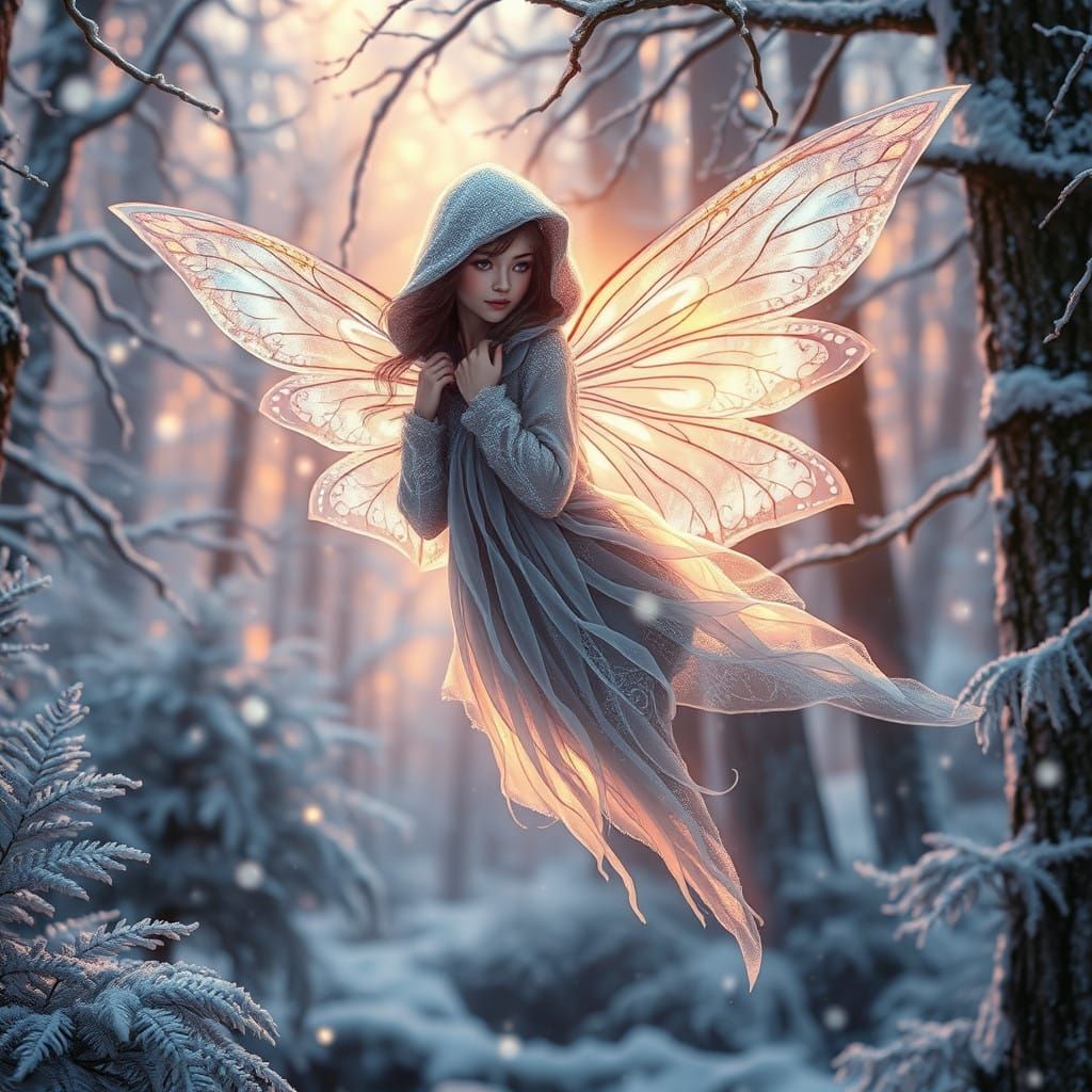 With wings of frost and a heart so bright, the pretty Snow Fairy brings Winter's delight!  by @Forsakenly Departed