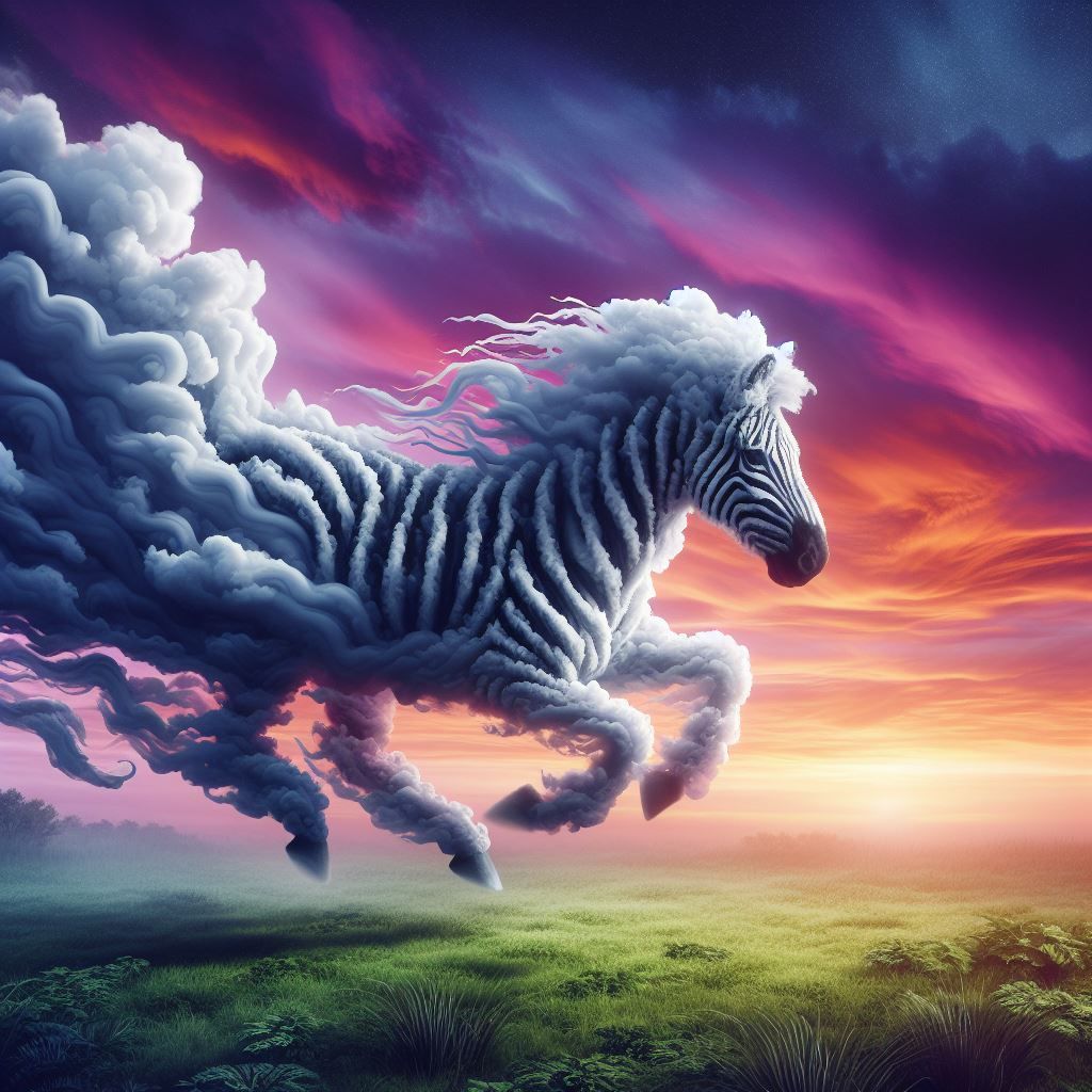 Zebra Cloud Gallop  by @BetaPrime