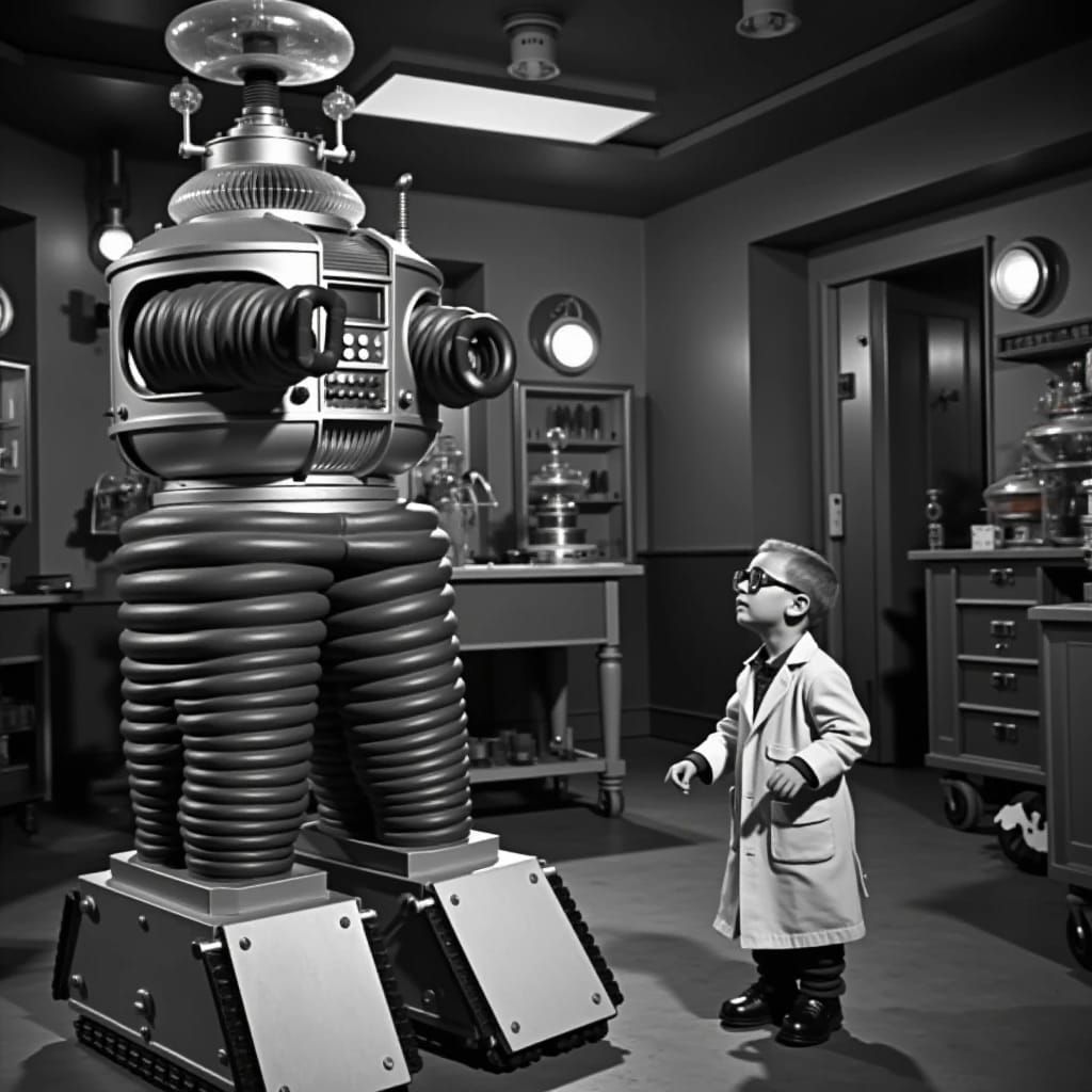 "Robot! I command you to find the key to Daddy's liquor cabinet and bring it to me!!"