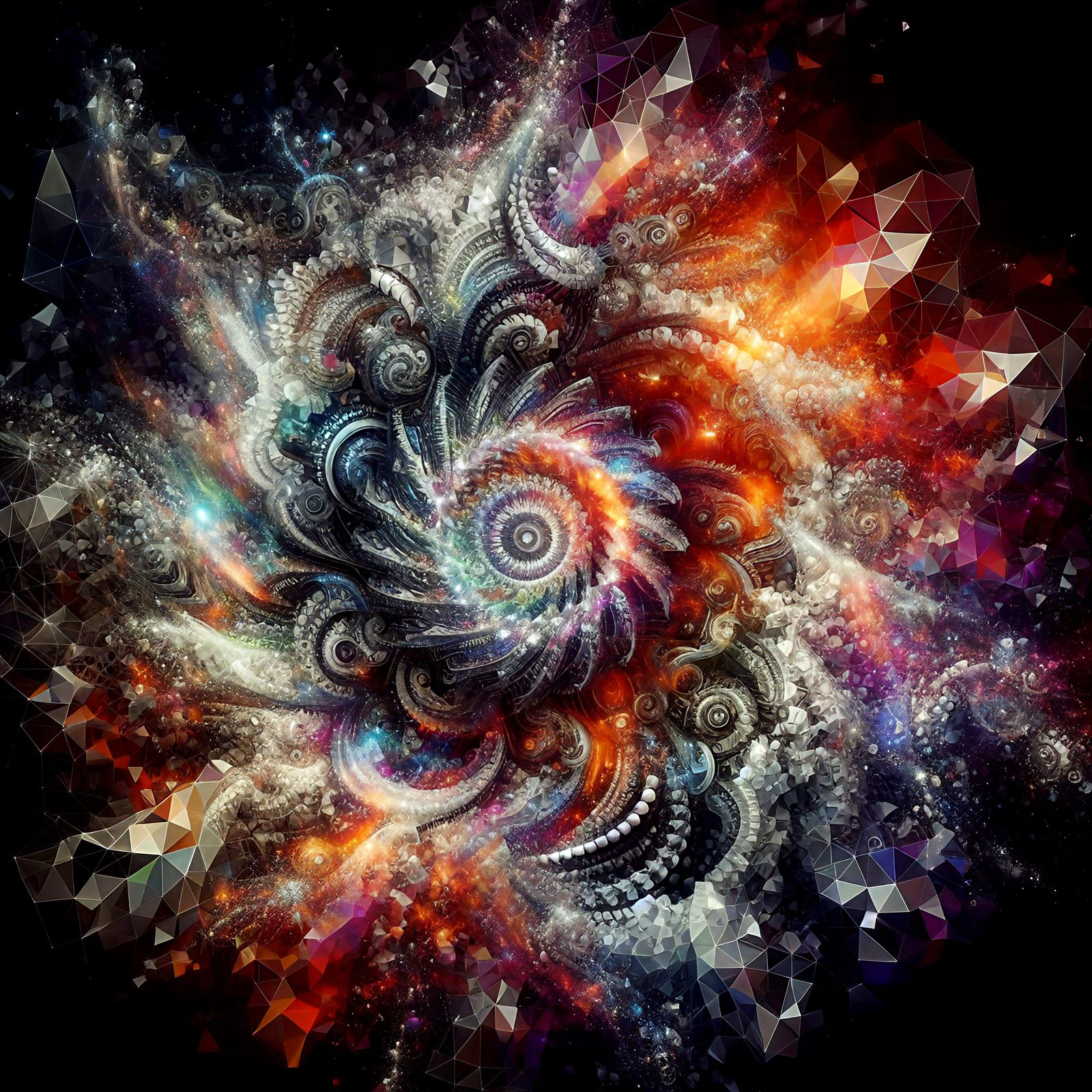 Disintegrating Fractal Polygon prompt from @Shapes_n_Shadows