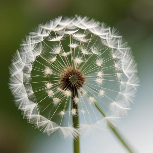 Macro photography dandelion seeds