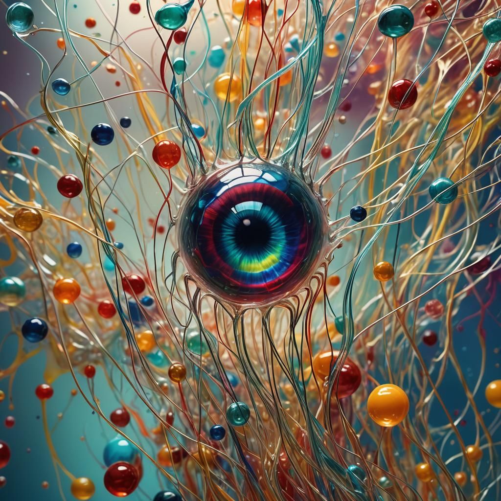 Surreal Jelly Needle and Thread: Hyperrealistic Digital Art