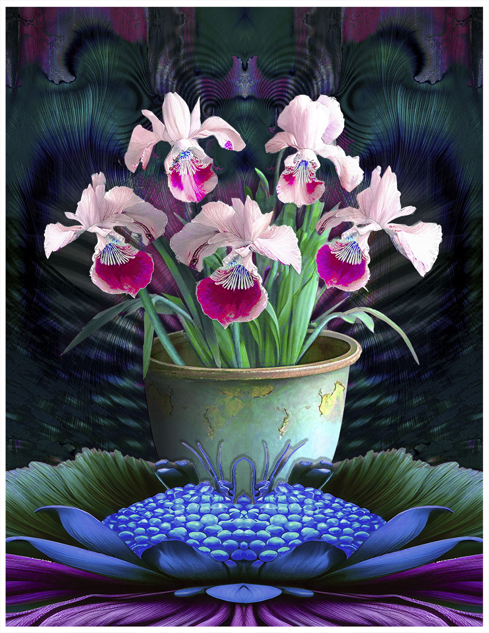 Orchirises done with Photoshop Gen Fill and Midjourney