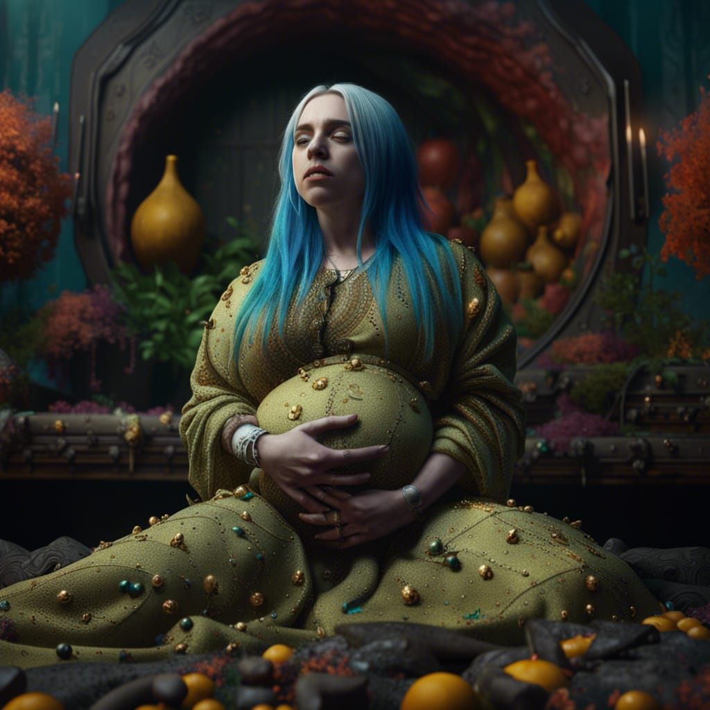 Pregnant Billie Eilish AI Generated Artwork NightCafe Creator