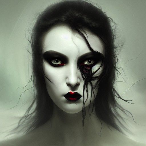 Female Death, 16k matte pale skin, black lips, soft Face, Hair ...