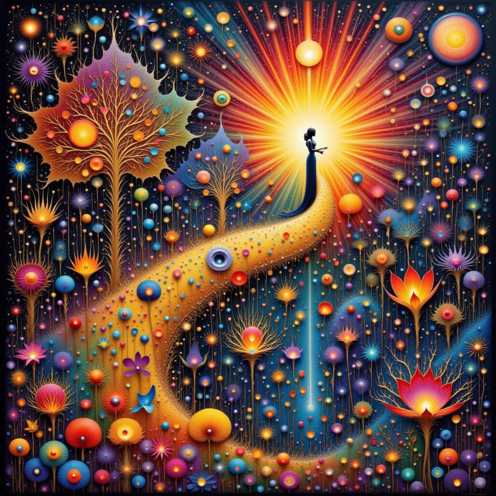 <lora:Bliss Fire:1.0> EXQUISITELY BEAUTIFUL EXTREMELY INTRICATE LOVELY MODEL ETHEREAL BLISS FIRE By Rembrandt Susan Seddon Boulet Mandelbrot...