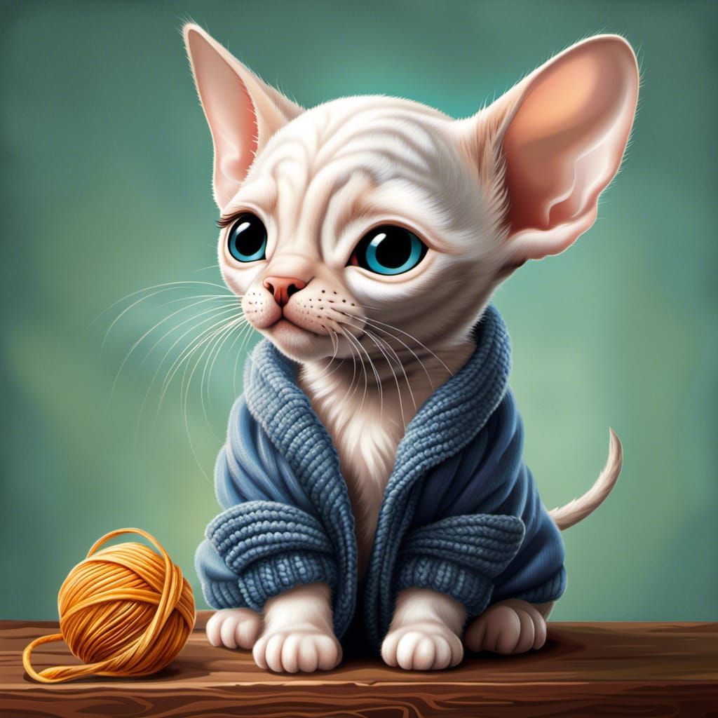 Cozy Sweater Sphynx Kitten
