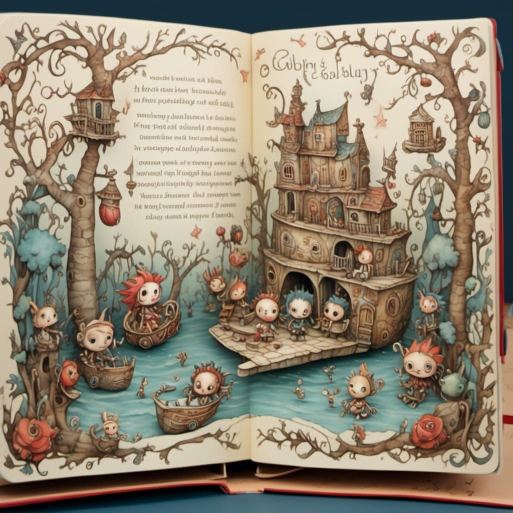 <lora:Pop-Up-Story:1.0>Childrens Lullaby story, pop-up book, sleepy dreamy book, cots