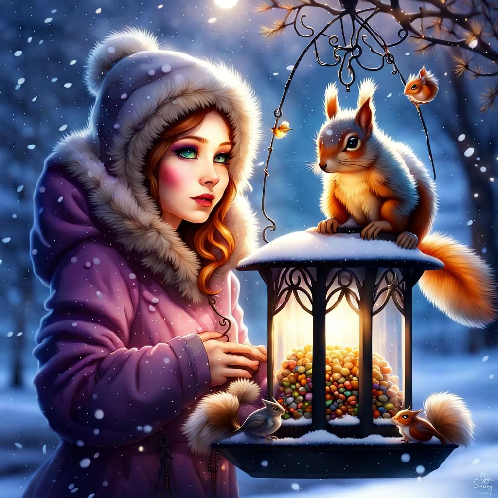 Sharing is Caring, Winter Time - AI Generated Artwork - NightCafe Creator